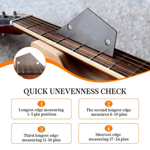 Luthier Tool Kit For Setup With Fret Crowning File Stainless Steel Fret Rocker on guitar neck for quick unevenness check