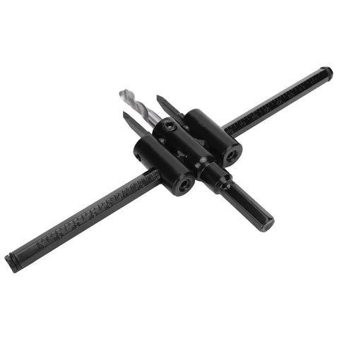 Awesome Adjustable Hole Cutter Saw Kit Made From Rock Solid Alloy Steel That Works Flawlessly On Wood And Drywall For 30 To 200mm Diameter Cuts With Built In Scale Marks For Super Precise Adjustments Every Single Time. adjustable alloy steel hole cutter with scale marks, 30-120mm, for wood and drywall
