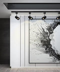 Dimmable LED Track Lighting Heads For H Type Systems spotlight illuminating artwork in a modern room, black finish