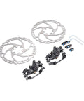 Built Tough Front And Rear Disc Brake Kit With Two Heavy Duty Aluminum Alloy Calipers And Precision Rotors showing calipers and 160mm rotors.