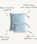 Water Resistant Wet Bags Set Of 2 For Baby Gear And Travel On The Go Large And Small Reusable Storage Pouches With Zippered Pockets