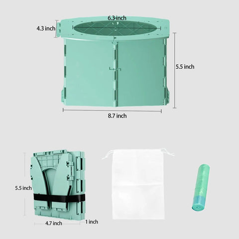 Nifty Foldable Toddler Potty Seat Grab And Go Travel Toilet For Little Kiddos Bpa Free With Cleanup Bags Road Trip Ready On Deck For Camping And Family Getaways Green