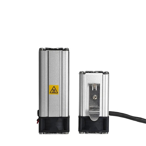 Solid Build Dc 24 Volt Aluminum Alloy Industrial Air Fan Heater For Equipment Cabinets Kicks Some Serious Heat With 200 Watts And Stays Super Quiet, showing two compact aluminum heaters.