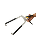 Heavy Duty 22 Inch Locking C Clamp With Swivel Pads For Woodworking And Welding Projects One Hand Operation Easy Release And Secure Soft Rubber Grip Durable Alloy Steel Construction For Long Lasting Use, in hand