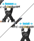 2 In 1 Bike Master Link Pliers For Quick Link Removal Opener And Closer Heavy Duty Chain Repair Tool in use on bike chain