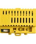 Top view of a yellow receiver box from the 24V Kids Ride On Electric Car Receiver Box Kit With 2.4G Remote Control, 5 Pin Board, Transmitter And Replacement Parts Conversion Kit For Easy Upgrades, Stable Performance, Safe Fun For Little Drivers