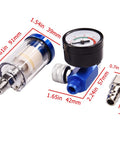 Quarter Inch Air Compressor Oil Water Separator For Spray Gun And Inline Filter With Regulator Gauge, dismantled view