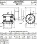 Doggone Rugged 125 Hp Electric Motor 1800 Rpm 460 Volts Three Phase Tefc Nema 444t Frame dimension drawing with measurements