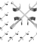 Galvanized Steel Countertop Joiner Connectors Kit Of 10 For Benchtop And Furniture Drawbolt Style Fasteners With Standard Threads 15.3 x 1.2 cm DIY Friendly Easy Install Joining Bolts displayed.