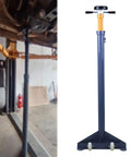Heavy Duty Under Hoist Jack Stand Adjustable Foldable Engine Support For Big Rigs And Trucks shown in garage with adjustable height and sturdy base.