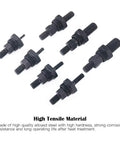 7-Piece Assorted Rivet Nut Gun Mandrels And Nose Pieces Set For Metric M3 M4 M5 M6 M8 M10 M12 Riveters, alloy steel