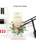 No Bending Over Hand Push Seeder For Garden Beds And Lawns Semi Automatic Planter with 8 holes and components view.