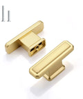 Six Pack Brushed Gold Cabinet Pulls With Single Hole Design Built Like A Tank Heavy Duty Zinc Alloy Drawer Handles In Brass Tone