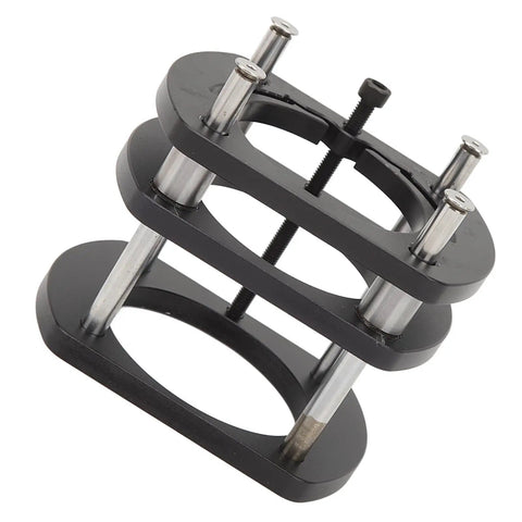 Heavy duty four jaw clamp for Premium Aluminum Router Lift Table Base with No Sweat Crank Handle height adjustment.