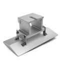 7.1 Inch Aluminum Building Platform For Sonic Mini 8K And Mini 8K S, Silver, Frosted Laser Cut Surface, side angle view.