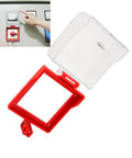 Emergency Stop Switch Cover See Through Protector For Push Button LOTO Safe Guard Durable PC Material, open showing red frame