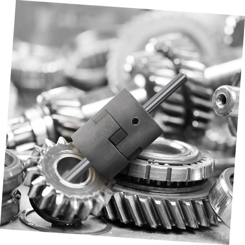 Heavy Duty Three Piece Jaw Coupler Kit Featuring Flexible Spider Insert connects servo motors, resting on metal gears.