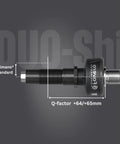Assioma Duo-Shi IP67 Dual-Sided Power Meter Pedals side view showing Shimano standard compatibility and Q-factor dimensions