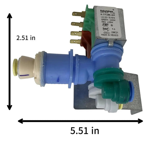 Fridge Water Inlet Valve Replacement WPW10210603 For Whirlpool And Most Top Brand Refrigerators, Quick Install, Feeds Water To Ice Maker And Dispenser, PS11750433 Compatible Part