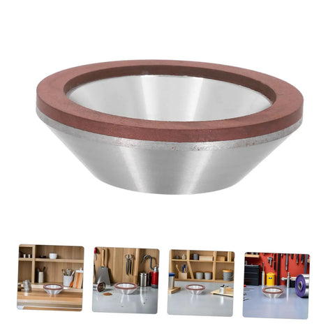 Heavy Duty Diamond Concave Cup Grinding Wheel with silver diamond abrasive for precision metal carbide cutting.