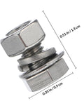 40 Piece M6 X 10mm Hex Bolts With Nuts Set In 304 Stainless Steel for industrial fastening on machinery, side view with dimensions