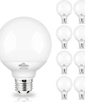 G25 Globe LED Vanity Bulbs 8 Pack 5000K Daylight for Bathroom Mirror and Vanity Lighting, E26 Medium Screw Base, Non Dimmable