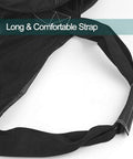 Close-up of XXL mesh duffle bag strap, highlighting the long and comfortable design for scuba and water sports gear transport.