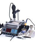 High Power 1200W Soldering And Rework Station With Preheater And Hot Air Gun For PCB Repair featuring tools and accessories.