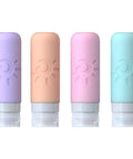 Leak Proof TSA Approved Travel Bottles Set 3oz refillable containers, multicolor silicone for shampoo, conditioner, lotion, body wash.