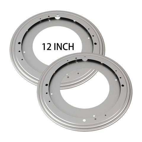 Beefy 12 Inch Lazy Susan Bearings Set With 5/16 Inch Thick Turntable in zinc plated steel, showing two round plates