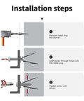 Self-Drilling Drywall Anchors With Screws Kit, 320-Piece Zinc Plated Wall Plugs, No Pre Drill Install showing 3-step drywall setup