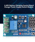 No Sweat Battery Charge Control Module With Crisp Digital Screen For Easy Six To Sixty Volt Charging And Discharging Ten Amp Setup Sweet For Solar Wind Cars And Ev Rides - close-up view of control board.