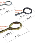 Hex Dogging Key Set With One Eighth Inch Five Thirty Seconds Inch And Seven Thirty Seconds Inch Sizes shown with dimensions