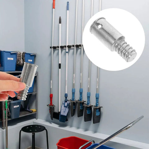 Awesome 2 Piece Aluminum Broom Tip Repair Kit With Threaded Rod Connectors For Fast Fix Of Broken Handles And Universal Stick Adapter Tools on broom handle