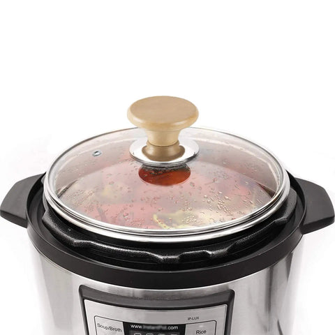 Tempered Glass Lid And Silicone Cover For Instant Pot 6 Quart Set Of 4 Accessories on pressure cooker with transparent view