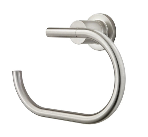 Brushed Nickel Towel Ring For Bathroom With Contemporary Style Concealed Screw Installation Premium Metal Construction Easy Two Hole Mount Durable Modern Bath Accessory For Sleek Organization And Spa Worthy Shine