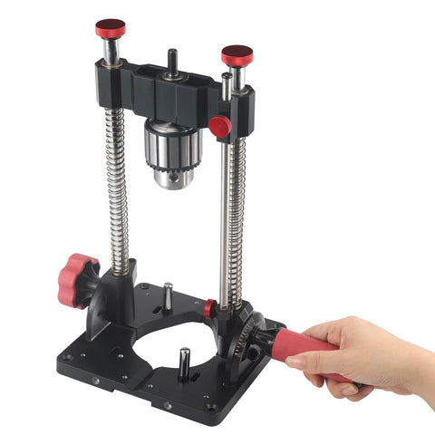 Heavy-Duty Portable Drill Guide With One Half Inch Keyed Chuck, 0 To 60 Degree Adjustable Angle Pro-Grade Precision Jig