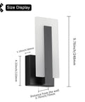 Top Shelf Modern Led Wall Sconces Set Of Two Up And Down Black Metal Fixture With 3000K Warm White Glow dimensions displayed.