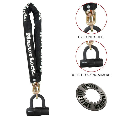 3 Ft Hardened Steel Chain With Weatherproof Nylon Cover And 14mm Mini U Lock For Bikes Motorcycles And Electric Scooters A Heavy Duty Cut Resistant Locking Chain Combo For Serious Street Security