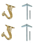 Heavy Duty One And A Half Inch Ceiling Swag Hooks Two Pack With Mounting Hardware Brass Finish Easy Install