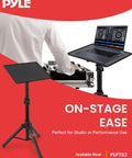 Universal Laptop Projector Tripod Stand Foldable Design Heavy Duty Workhorse Mount with adjustable height and plate size shown.