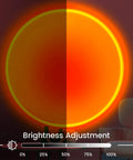Sunrise Mood Lamp With Remote, 16 Color Changing Sunset Projector for Bedroom displaying brightness adjustment feature.
