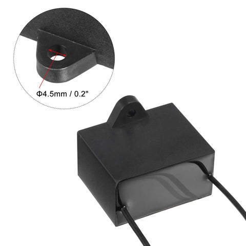 Ceiling Fan Capacitor CBB61 25uF 250V AC 2 Wires Metallized Polypropylene Film Capacitor 48x38x26mm close-up