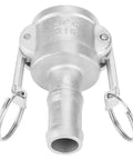 Straight Up Heavy Duty 316 Stainless Steel Camlock Coupling Quick Connect Pipe Fitting For Hydraulic Systems And Female Hose Lines Built Tough For Commercial Sites Featuring No Sweat Slide Handle Assembly, detailed view.