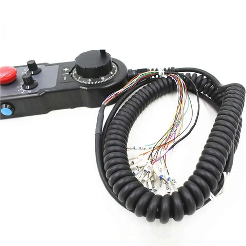 Electronic Handwheel For CNC Machines, 4 Axis CNC Hand Wheel Wireless Encoder 100 PPR with coiled cable and connectors