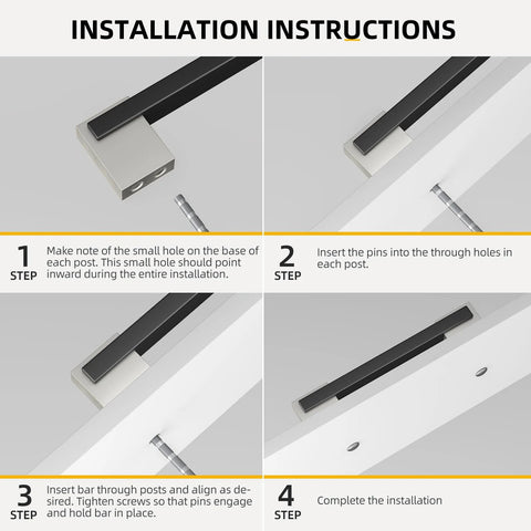 Installation instructions for 10 Pack Adjustable Cabinet Pulls Black Silver Two Tone Square Dresser And Drawer Handles