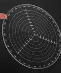 Round center finder compass, 7.87-inch transparent acrylic with concentric circles for locating centers in woodworking