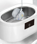 Four Slick Ultrasonic Cleaner Racks With Fine Mesh Weave Perfect For Scrubbing Tiny Gears Watch Parts Hardware And Precision Tools Knockout Setup Saves Precious Time And Keeps Equipment Pristine, with mesh basket in ultrasonic cleaner.