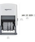 Heavy Duty Self Inking Date Stamp For Office Documents Legal Papers And Corporate Mail Featuring Bold Saturation Marks And A Flexible Ten Year Setting Slick Abs Build No Brainer Daily Workhorse in white with date set to JAN 20 2029.