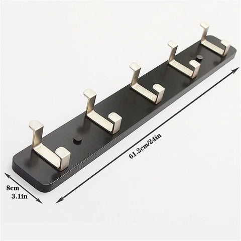 Slick Modern Wall Mounted Coat Rack In Brushed Brass With Heavy Duty Hooks For Entryway Living Room Or Kitchen To Hold Jackets Bags Hats And Umbrellas No Fuss Ever Durable Finish Looks Sharp While Sorting Daily Items Straight Up